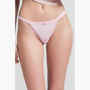 Seven Thongs in the Package - Lightweight Cotton Picot Logo Thong Pack